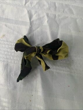 Camo Print Bow Hair Tie - Olive Green